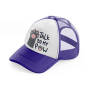 cat (2) purple trucker hat