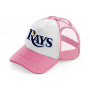 rays logo-pink-and-white-trucker-hat