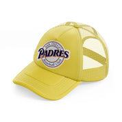 san diego padres baseball club outline-gold-trucker-hat