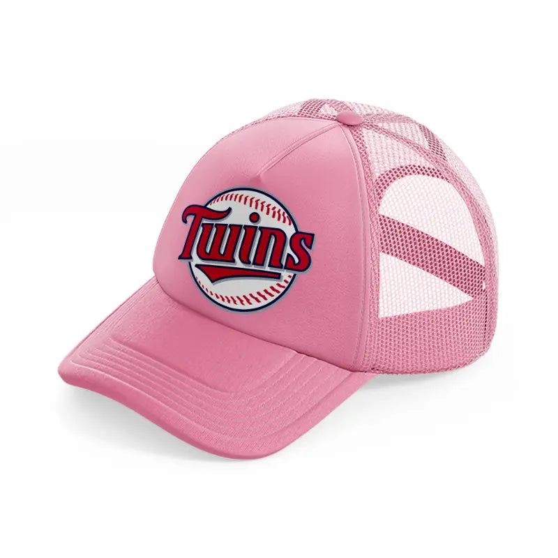minnesota twins ball-pink-trucker-hat