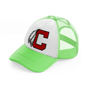cleveland indians letter-lime-green-trucker-hat
