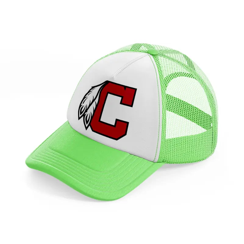 cleveland indians letter lime green trucker hat