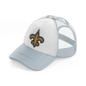 new orleans saints emblem-grey-trucker-hat