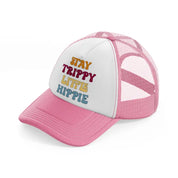 groovy quotes 03 pink and white trucker hat