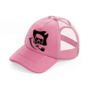 skull is piping pink trucker hat