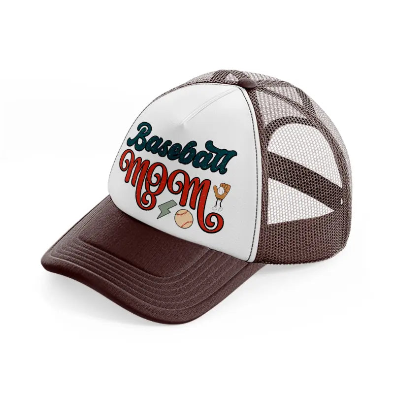 basebal mom sticker-brown-trucker-hat