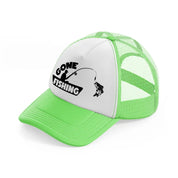 gone fishing boat-lime-green-trucker-hat