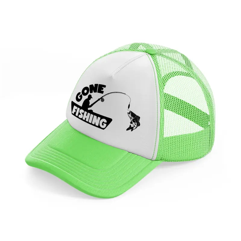 gone fishing boat-lime-green-trucker-hat