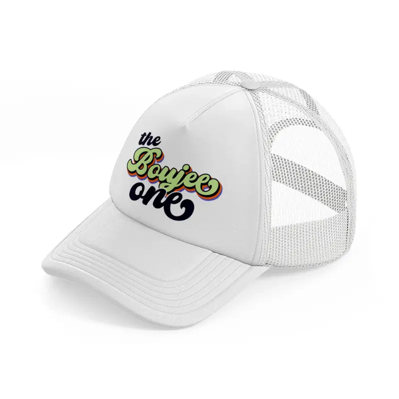 the boujee one white trucker hat