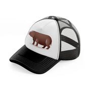 007-hippopotamus-black-and-white-trucker-hat