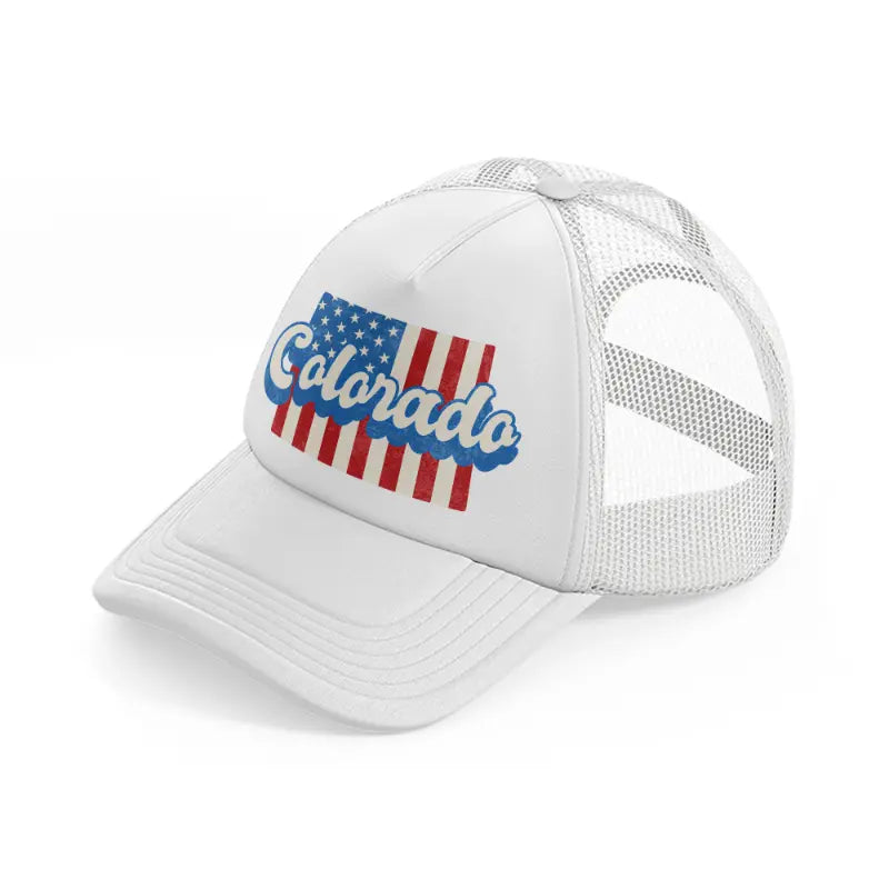 colorado flag-white-trucker-hat