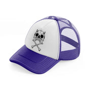dark skull art-purple-trucker-hat