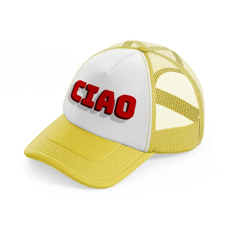 ciao red yellow trucker hat