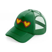 sunglasses green trucker hat