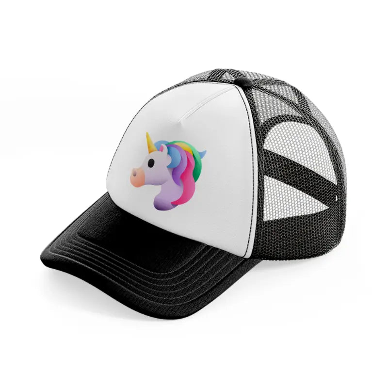 unicorn-black-and-white-trucker-hat