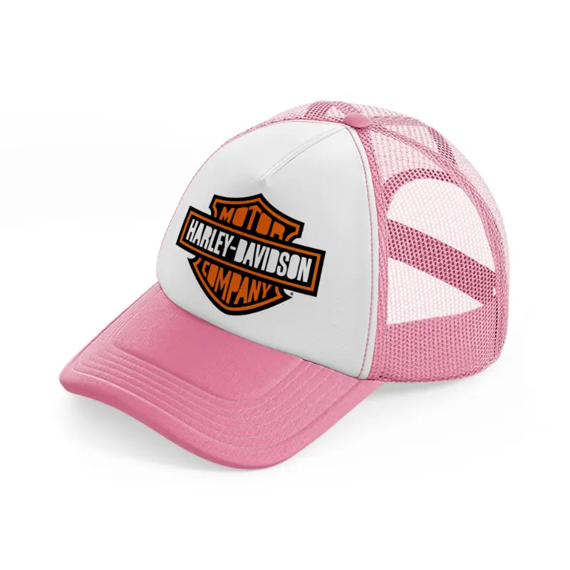 harley-davidson motor company-pink-and-white-trucker-hat