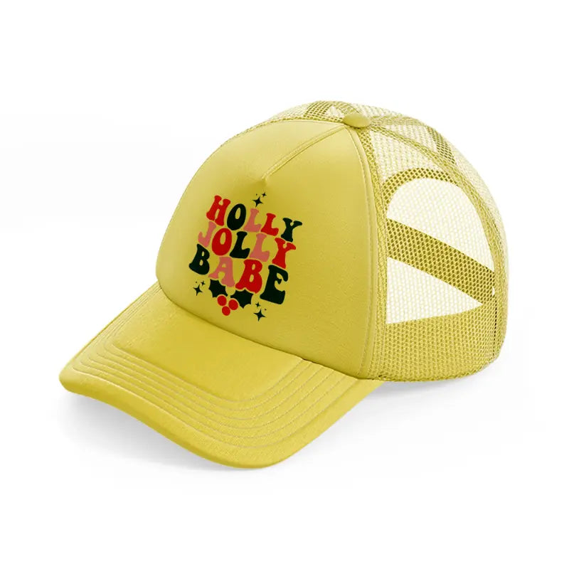 holly jolly babe-gold-trucker-hat