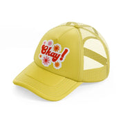 retro positive stickers (14) gold trucker hat