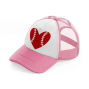 baseball love-pink-and-white-trucker-hat