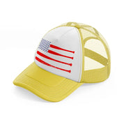baseball american flag-yellow-trucker-hat