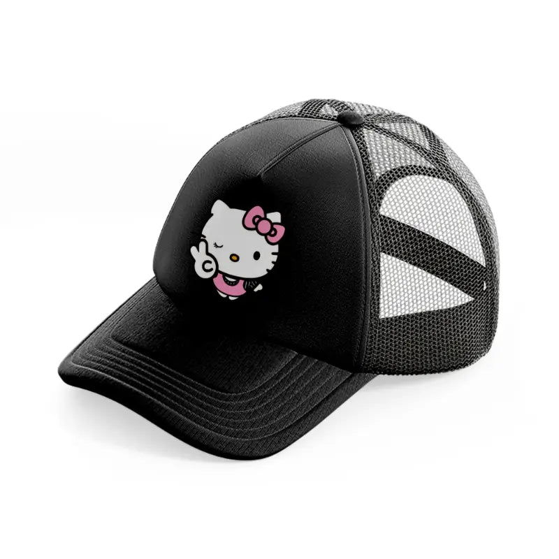 hello kitty v-black-trucker-hat