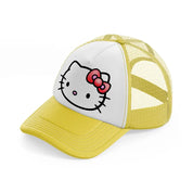 hello kitty emoji yellow trucker hat