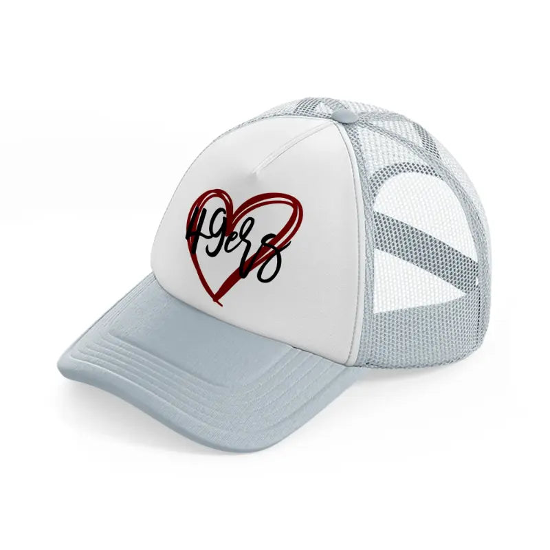 49ers heart love-grey-trucker-hat