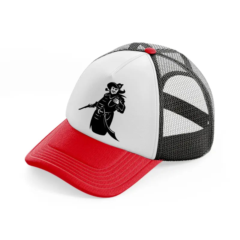 pirate piping-red-and-black-trucker-hat