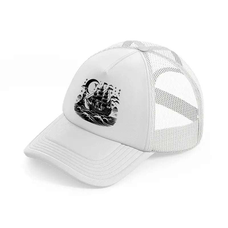 ship night white trucker hat