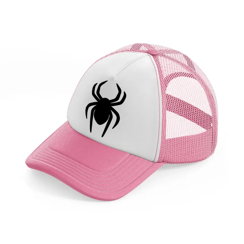 spider symbol-pink-and-white-trucker-hat