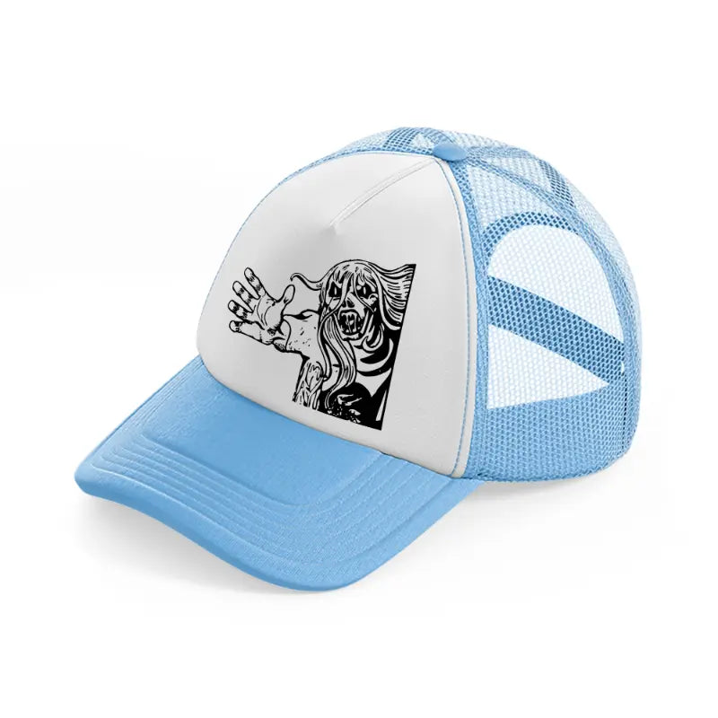 boogey man sky blue trucker hat