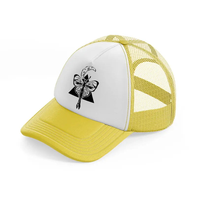 moon moth-yellow-trucker-hat