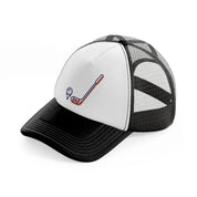 golf stick pink black and white trucker hat