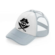 pirate skull-grey-trucker-hat