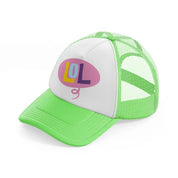 lol lime green trucker hat