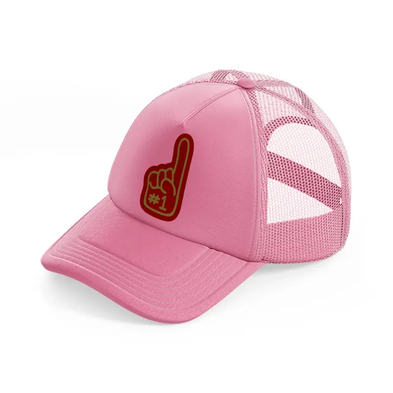 49ers #1 fan finger-pink-trucker-hat