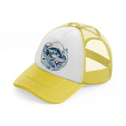 fishing artwork yellow trucker hat