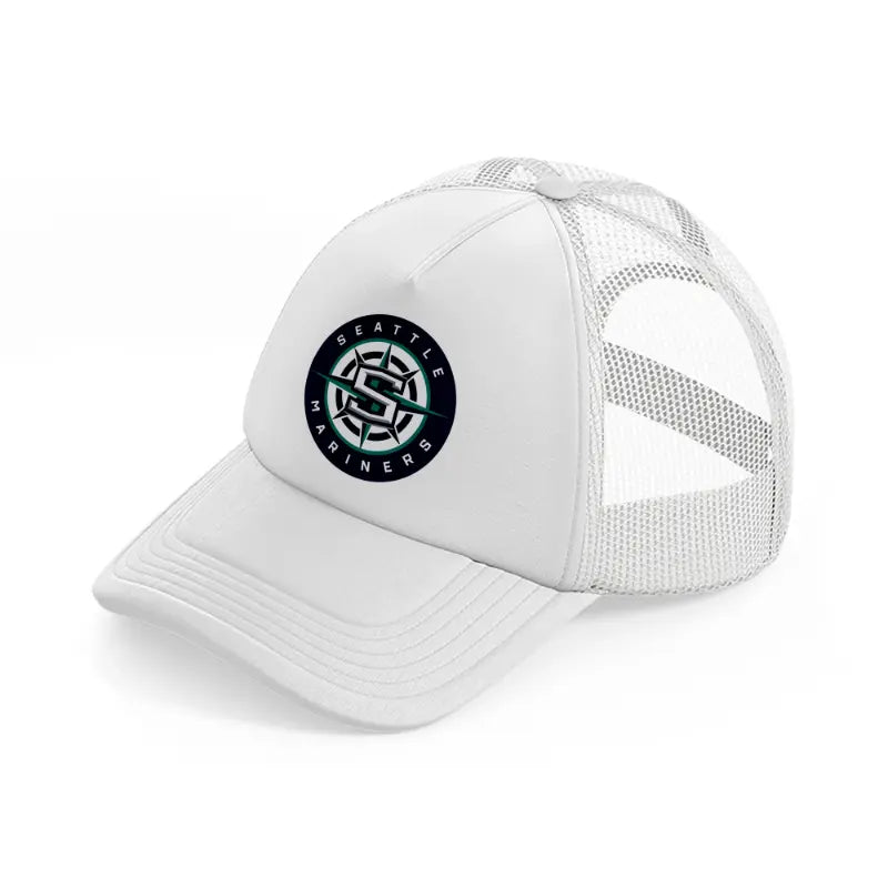 seattle mariners modern badge-white-trucker-hat