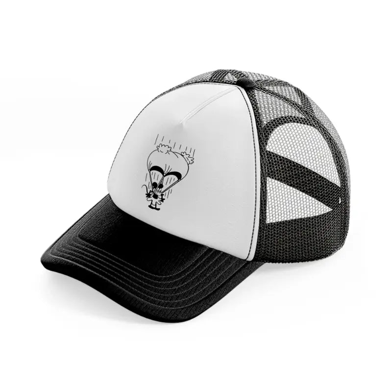 parachute minnie black and white trucker hat