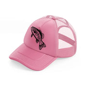 smallmouth bass fish-pink-trucker-hat