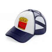 french fries-navy-blue-and-white-trucker-hat