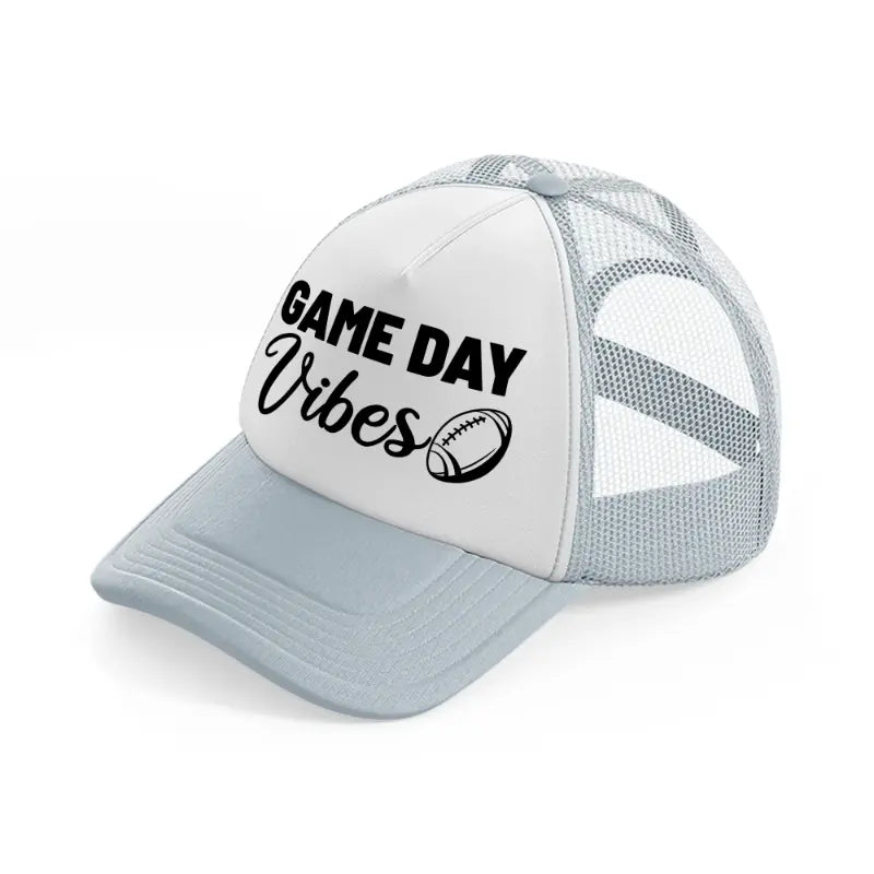 game day vibes-grey-trucker-hat