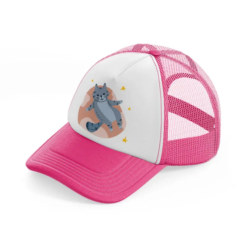 014 pillow neon pink trucker hat