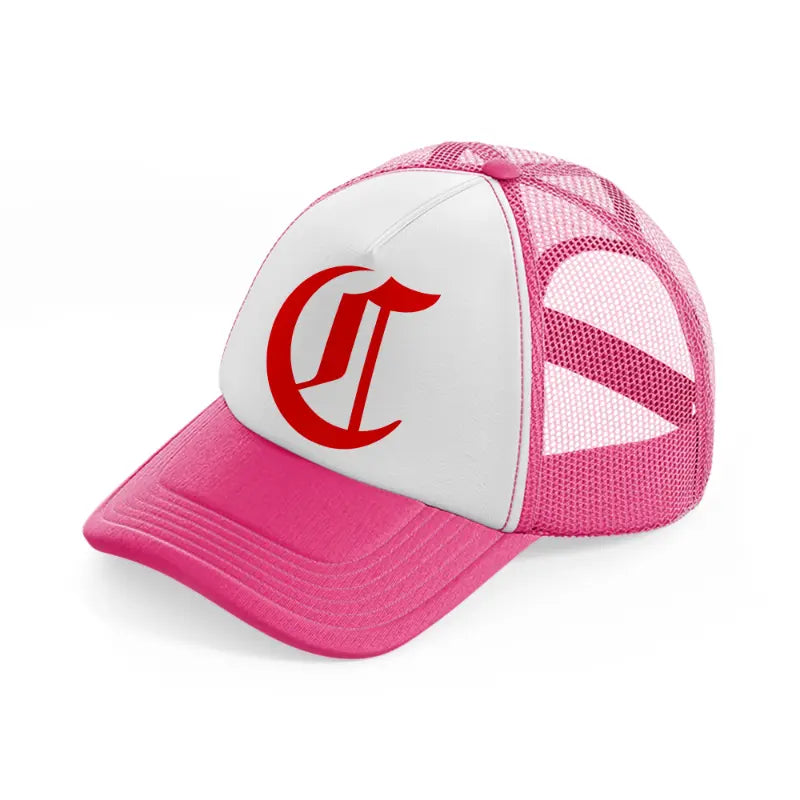 cincinnati reds gothic-neon-pink-trucker-hat