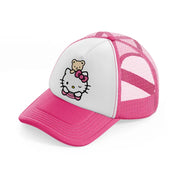 hello kitty teddy-neon-pink-trucker-hat