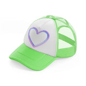 purple heart lime green trucker hat