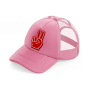 baseball fingers-pink-trucker-hat