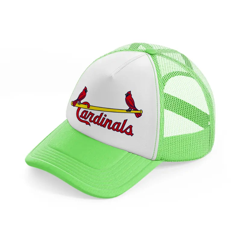 st louis cardinals vintage emblem-lime-green-trucker-hat