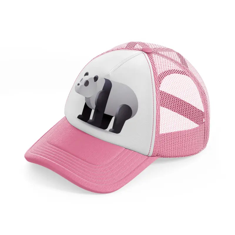 002-panda bear-pink-and-white-trucker-hat