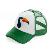 toucan green and white trucker hat